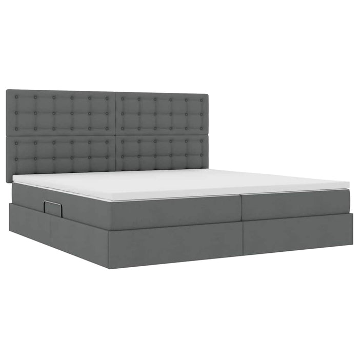 Pat cu saltea și spațiu de depozitare Gri închis 200 x 200 cm - WALTI WALTI