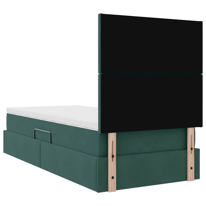 Pat cu saltea și spațiu de depozitare Verde închis 90 x 190 cm - WALTI WALTI