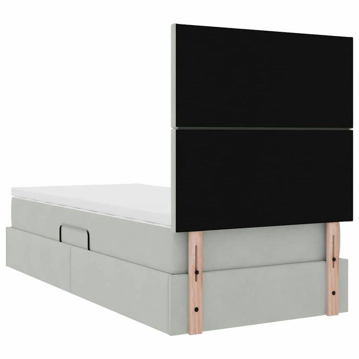 Pat cu saltea și spațiu de depozitare Gri deschis 90 x 200 cm - WALTI WALTI