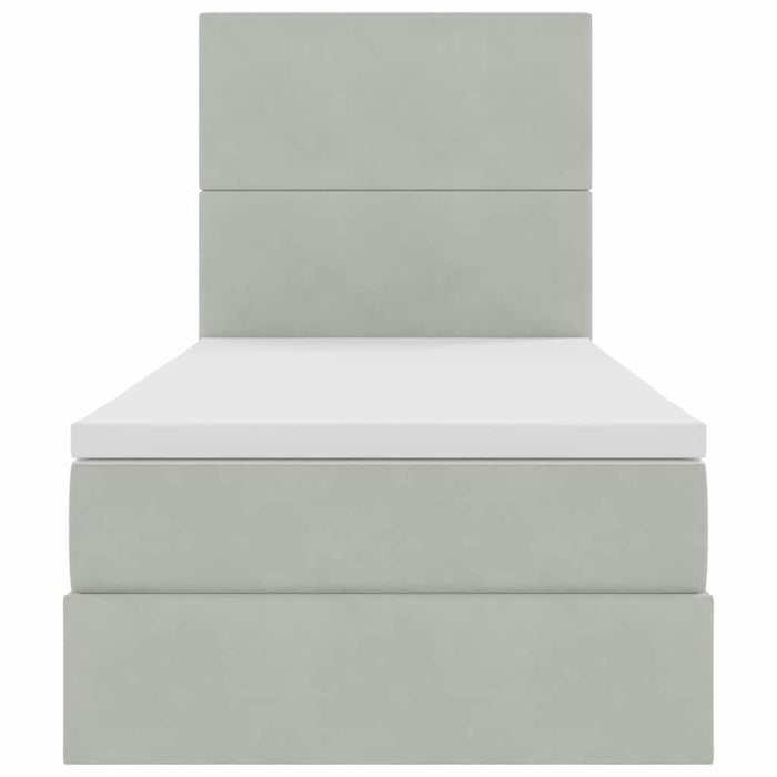 Pat cu saltea și spațiu de depozitare Gri deschis 90 x 200 cm - WALTI WALTI