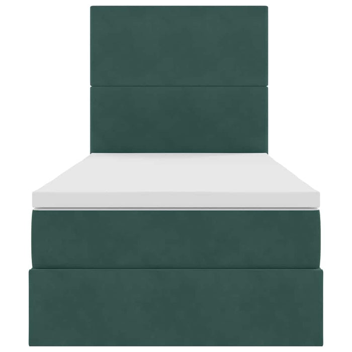 Pat cu saltea și spațiu de depozitare Verde închis 90 x 200 cm - WALTI WALTI