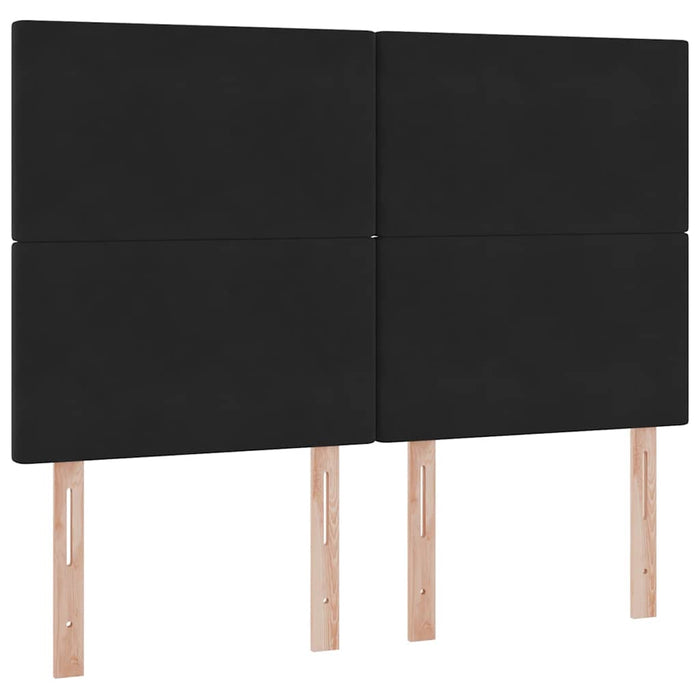 Pat cu saltea și LED cu saltea Negru 140 x 200 cm Catifea - WALTI WALTI