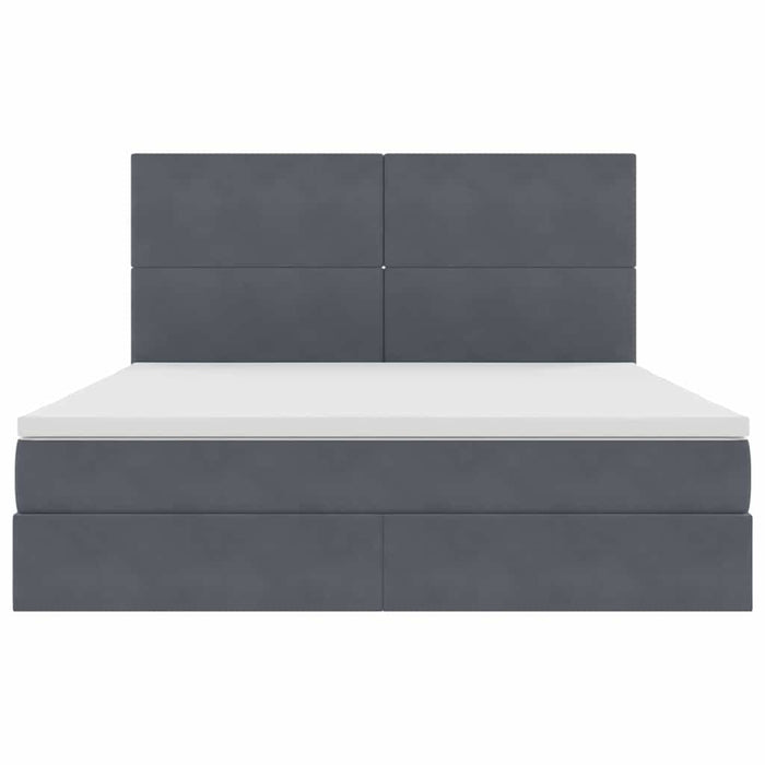 Pat cu saltea și spațiu de depozitare Gri închis 180 x 200 cm - WALTI WALTI
