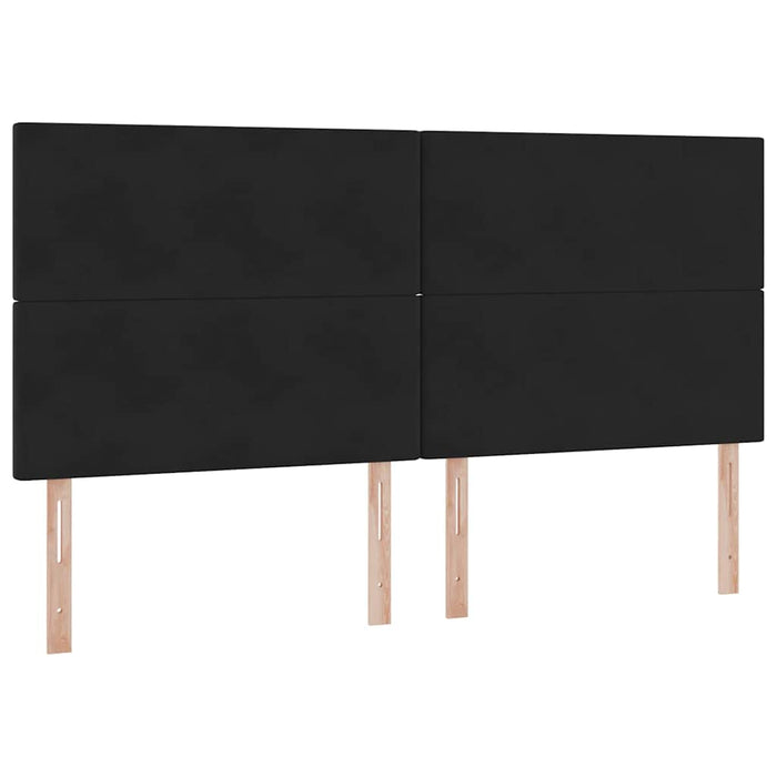 Pat cu saltea și LED cu saltea Negru 200 x 200 cm Catifea - WALTI WALTI