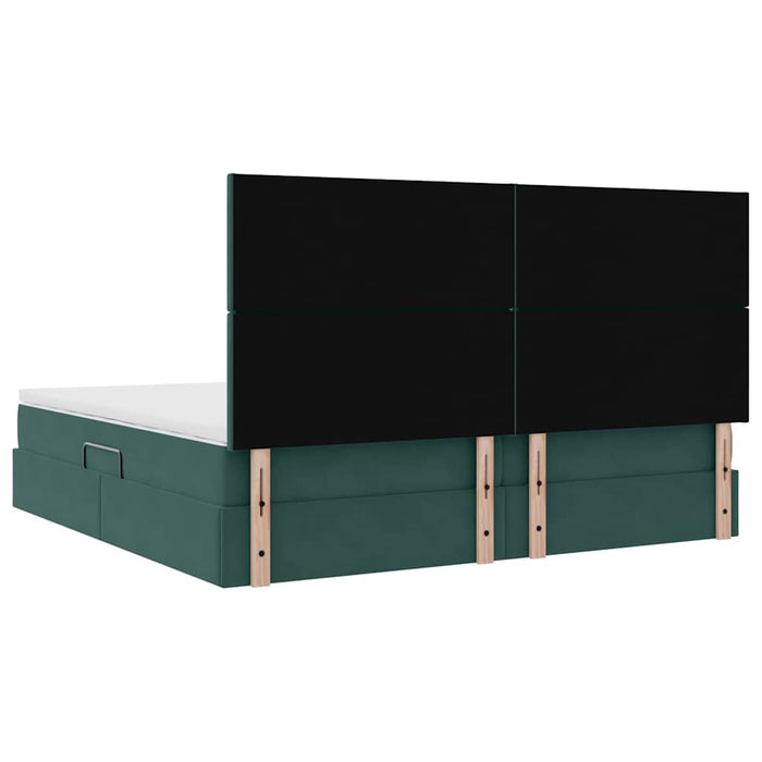 Pat cu saltea și spațiu de depozitare Verde închis 200 x 200 cm - WALTI WALTI