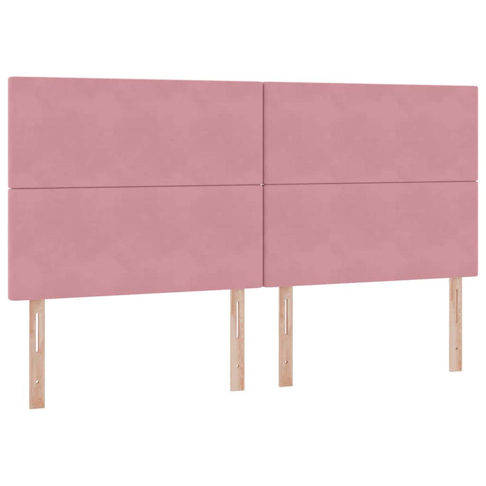 Pat cu saltea și spațiu de depozitare Roz 200 x 200 cm Catifea - WALTI WALTI