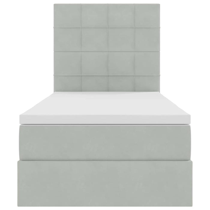 Pat cu saltea și spațiu de depozitare Gri deschis 90 x 200 cm - WALTI WALTI