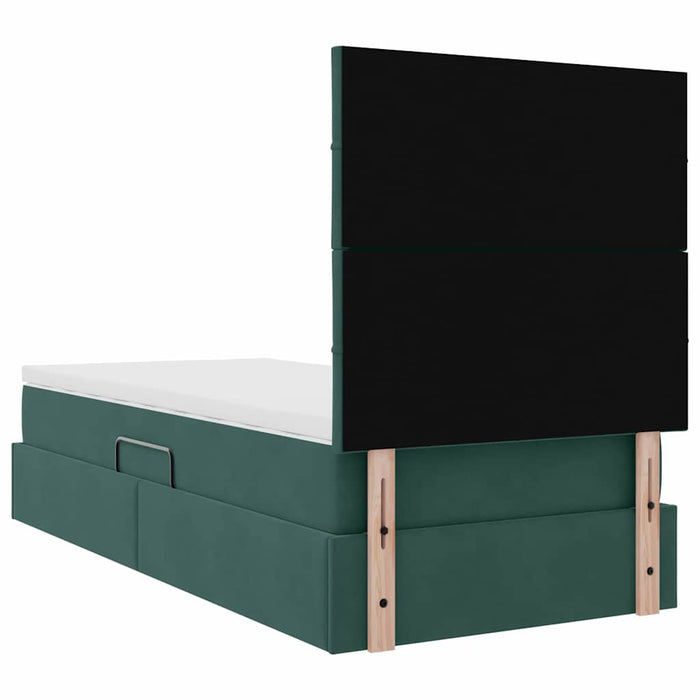 Pat cu saltea și spațiu de depozitare Verde închis 90 x 200 cm - WALTI WALTI