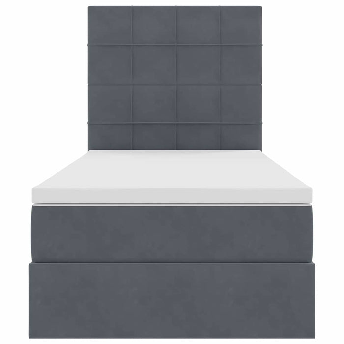 Pat cu saltea și spațiu de depozitare Gri închis 100 x 200 cm - WALTI WALTI