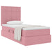 Pat cu saltea și spațiu de depozitare Roz 100 x 200 cm Catifea - WALTI WALTI