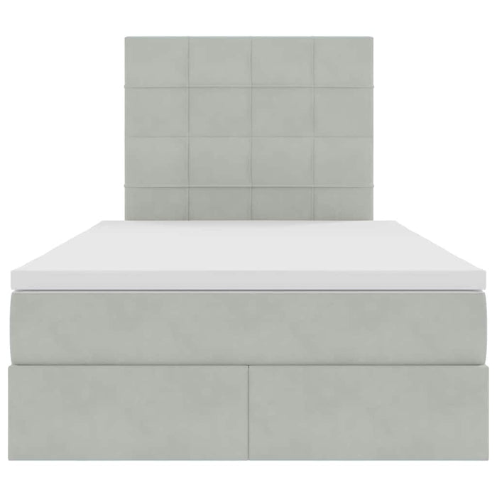 Pat cu saltea și LED cu saltea Gri deschis 120 x 190 cm Catifea - WALTI WALTI