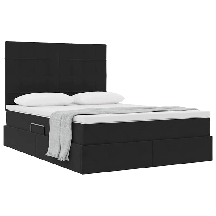 Pat cu saltea și spațiu de depozitare Negru 140 x 190 cm - WALTI WALTI