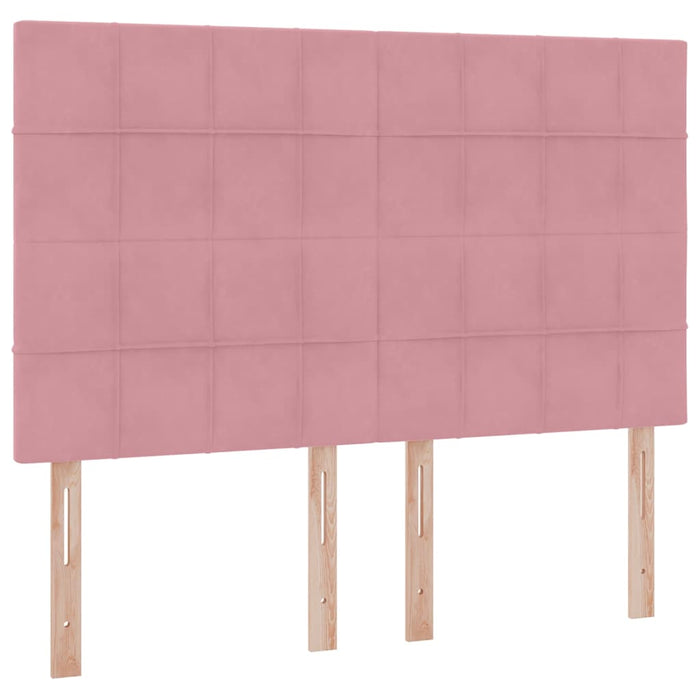Pat cu saltea și spațiu de depozitare Roz 140 x 190 cm Catifea - WALTI WALTI