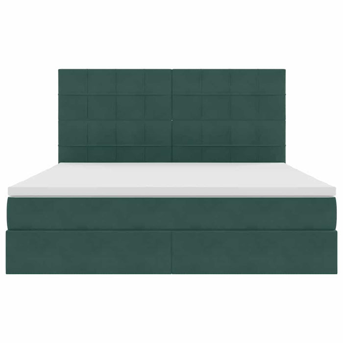 Pat cu saltea și spațiu de depozitare Verde închis 160 x 200 cm - WALTI WALTI