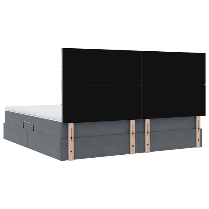 Pat cu saltea și spațiu de depozitare Gri închis 200 x 200 cm - WALTI WALTI