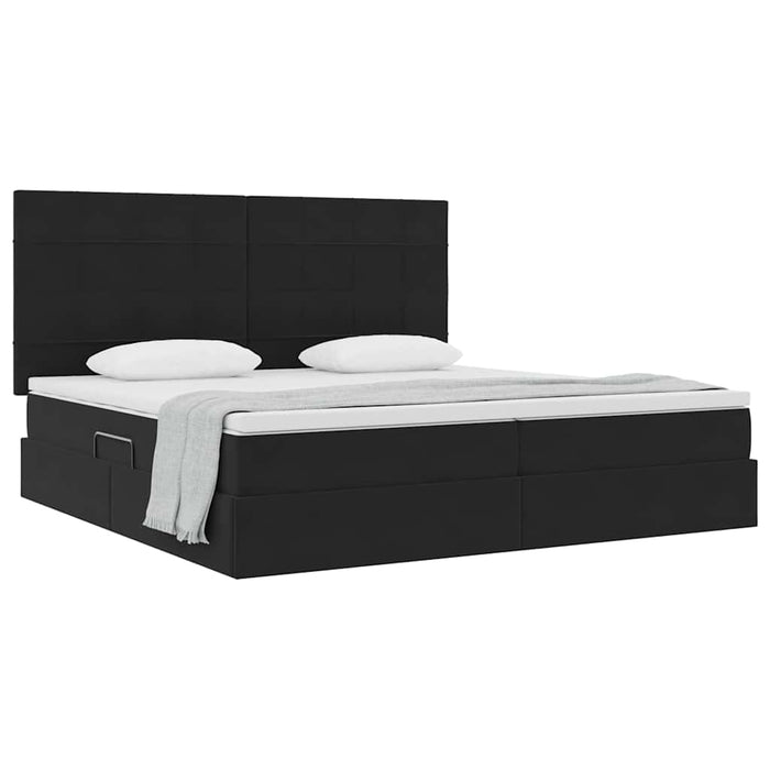 Pat cu saltea și spațiu de depozitare Negru 200 x 200 cm - WALTI WALTI