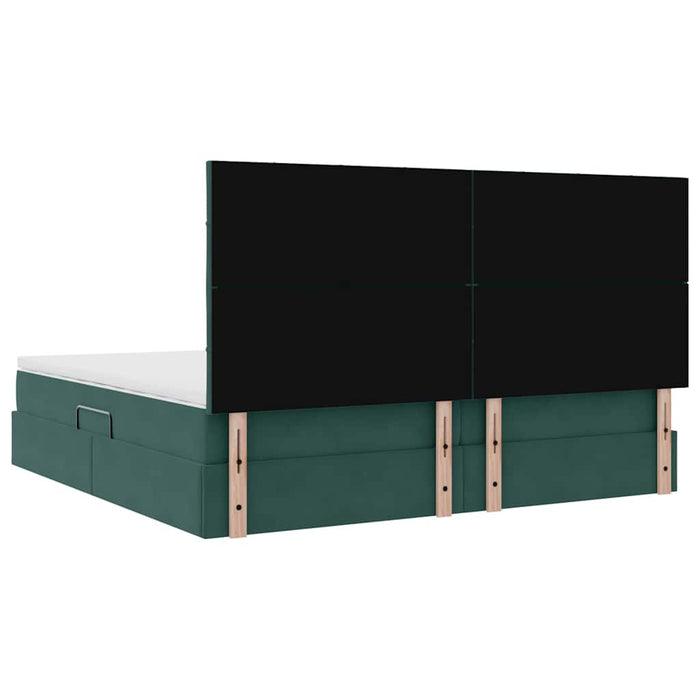 Pat cu saltea și spațiu de depozitare Verde închis 200 x 200 cm - WALTI WALTI