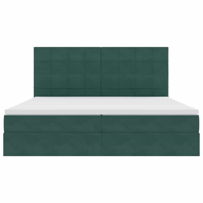Pat cu saltea și spațiu de depozitare Verde închis 200 x 200 cm - WALTI WALTI