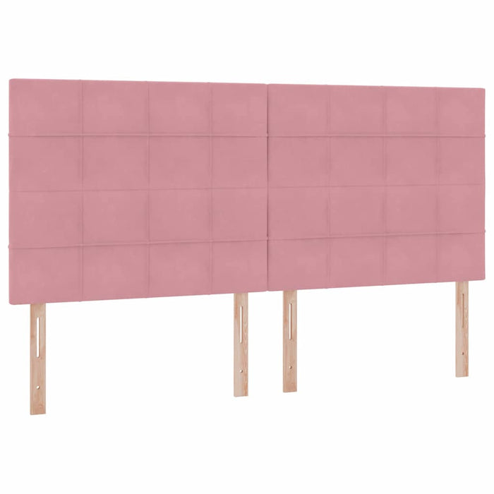 Pat cu saltea și spațiu de depozitare Roz 200 x 200 cm Catifea - WALTI WALTI