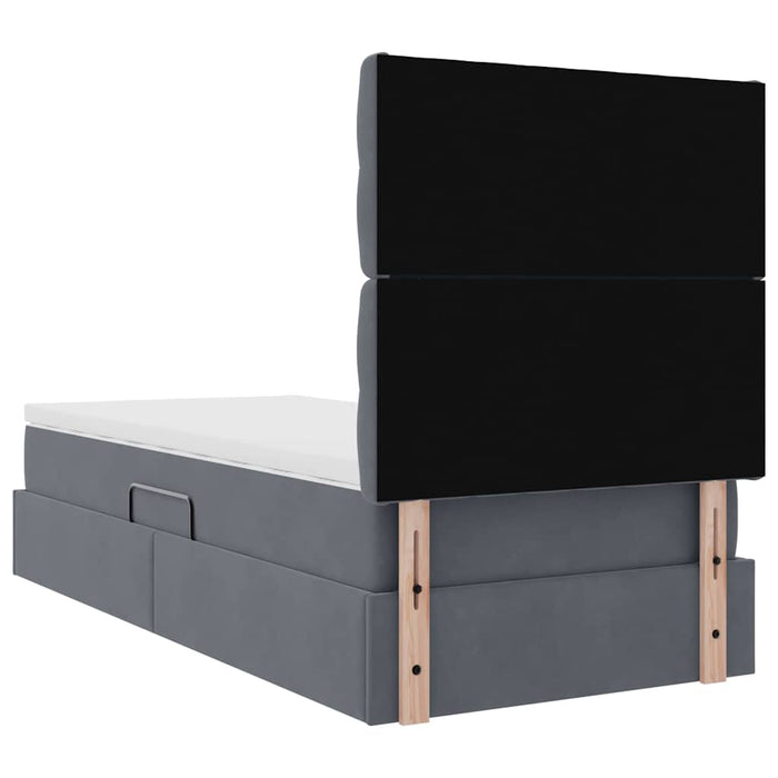 Pat cu saltea și spațiu de depozitare Gri închis 100 x 200 cm - WALTI WALTI