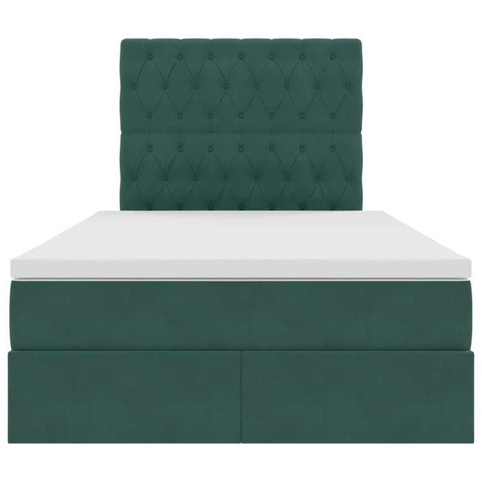 Pat cu saltea și spațiu de depozitare Verde închis 120 x 200 cm - WALTI WALTI