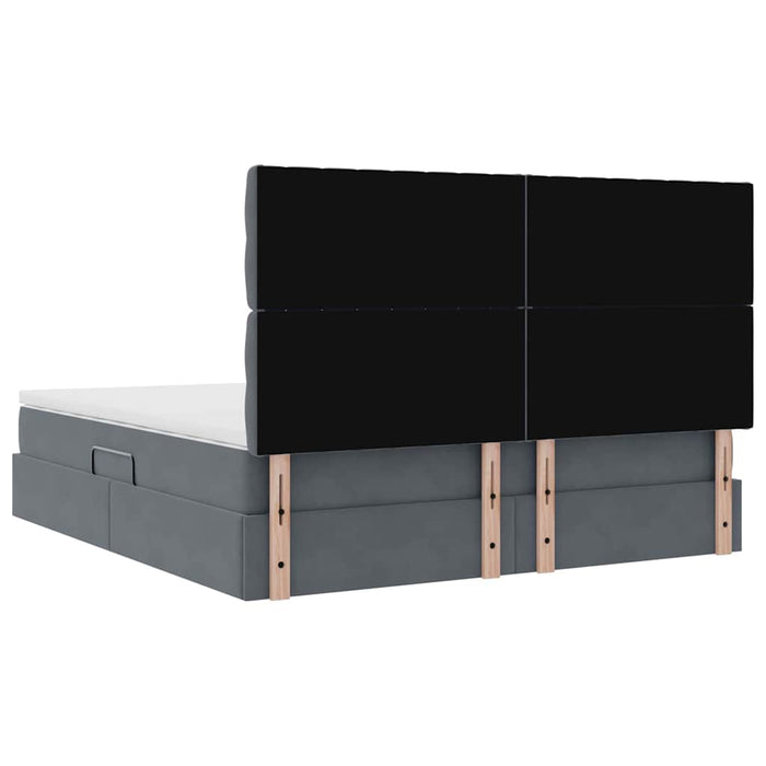 Pat cu saltea și spațiu de depozitare Gri închis 180 x 200 cm - WALTI WALTI