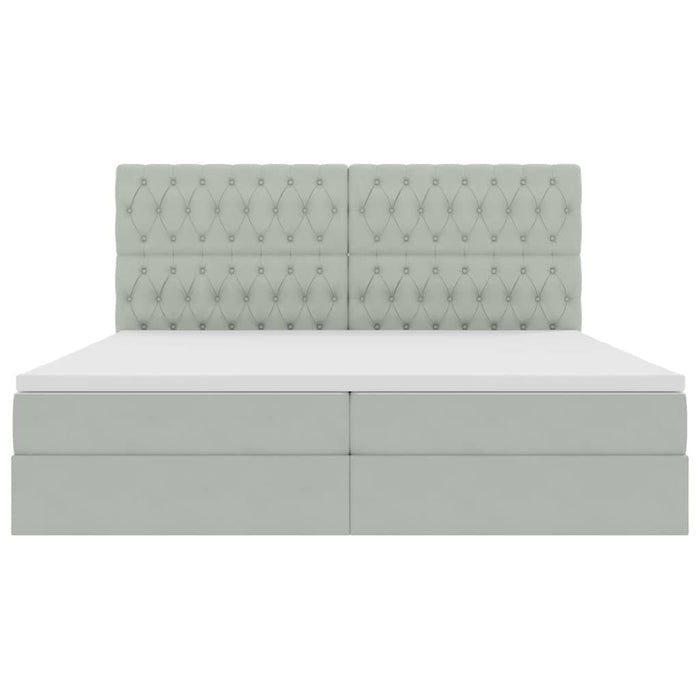 Pat cu saltea și spațiu de depozitare Gri deschis 200 x 200 cm - WALTI WALTI