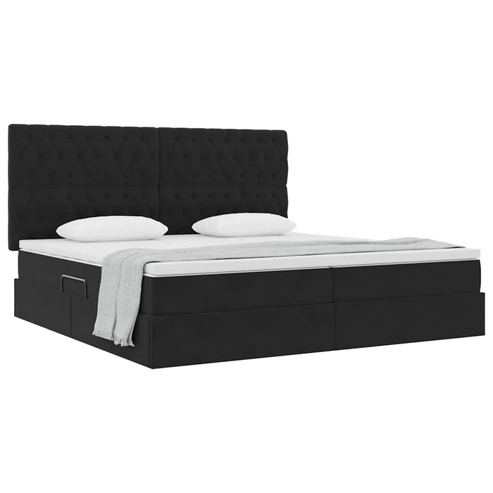 Pat cu saltea și spațiu de depozitare Negru 200 x 200 cm - WALTI WALTI