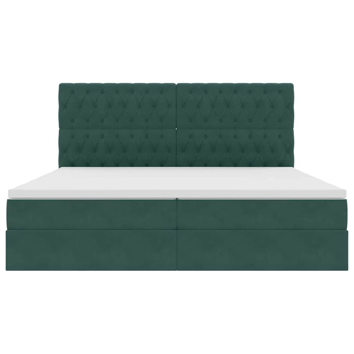 Pat cu saltea și spațiu de depozitare Verde închis 200 x 200 cm - WALTI WALTI
