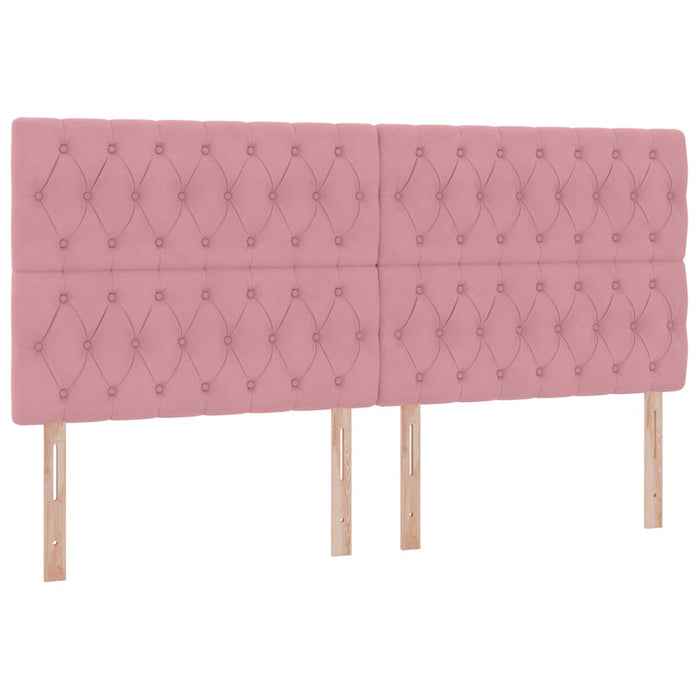 Pat cu saltea și spațiu de depozitare Roz 200 x 200 cm Catifea - WALTI WALTI