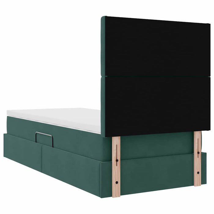 Pat cu saltea și spațiu de depozitare Verde închis 90 x 190 cm - WALTI WALTI