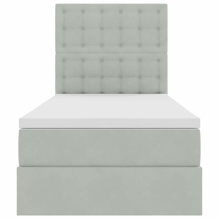 Pat cu saltea și spațiu de depozitare Gri deschis 90 x 200 cm - WALTI WALTI