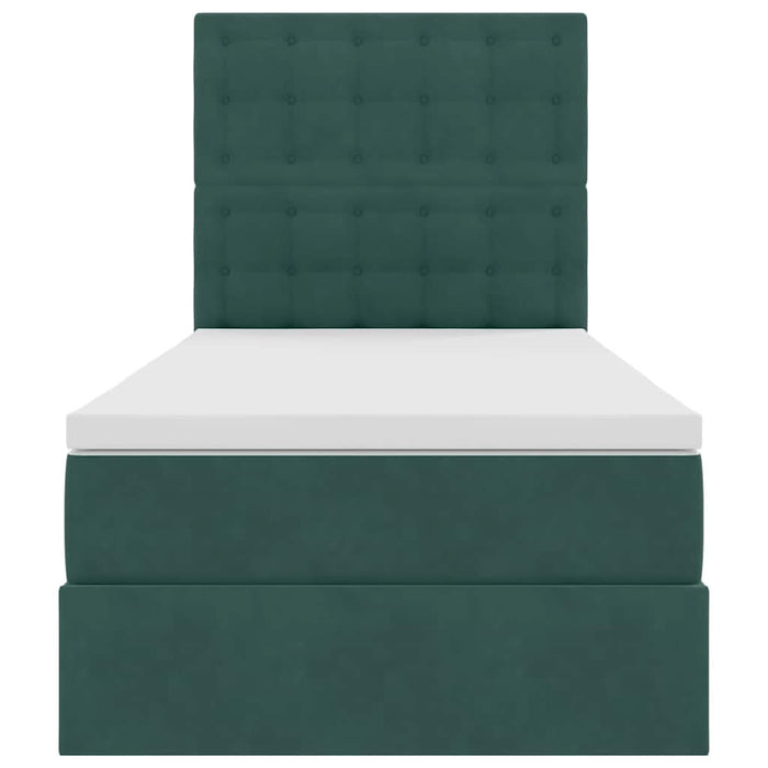 Pat cu saltea și spațiu de depozitare Verde închis 90 x 200 cm - WALTI WALTI