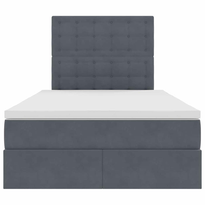 Pat cu saltea și spațiu de depozitare Gri închis 120 x 200 cm - WALTI WALTI