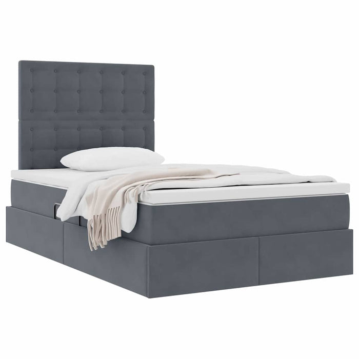 Pat cu saltea și spațiu de depozitare Gri închis 120 x 200 cm - WALTI WALTI