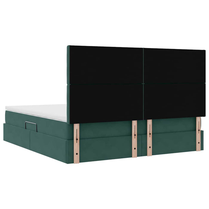 Pat cu saltea și spațiu de depozitare Verde închis 160 x 200 cm - WALTI WALTI