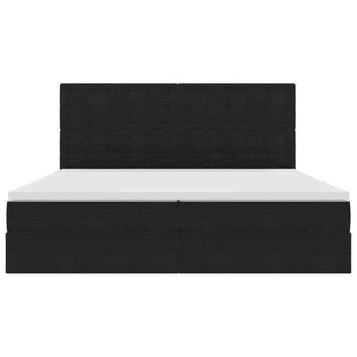 Pat cu saltea și spațiu de depozitare Negru 200 x 200 cm - WALTI WALTI