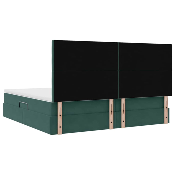 Pat cu saltea și spațiu de depozitare Verde închis 200 x 200 cm - WALTI WALTI