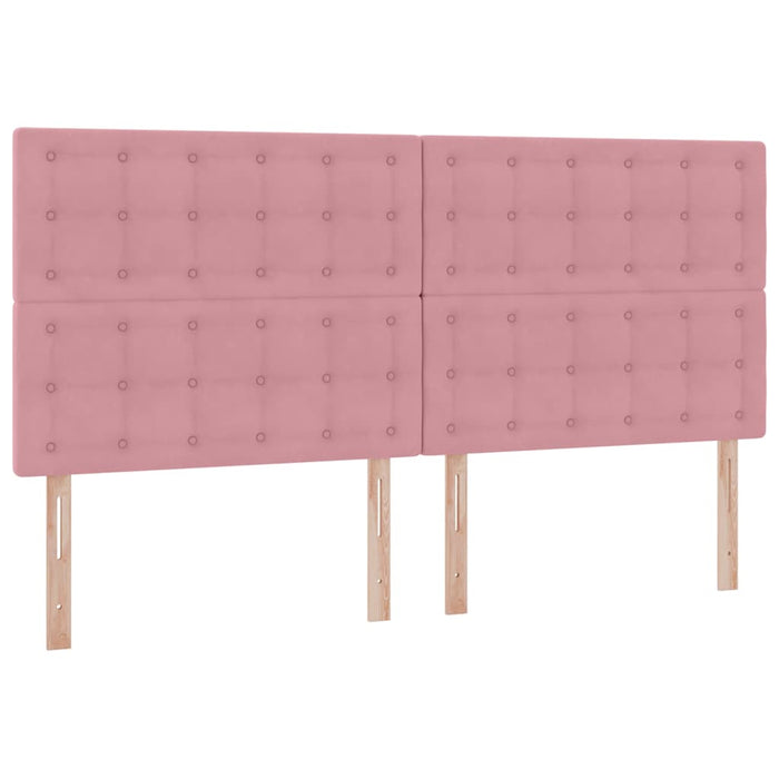 Pat cu saltea și spațiu de depozitare Roz 200 x 200 cm Catifea - WALTI WALTI