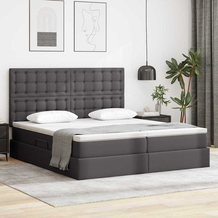 Pat cu saltea și spațiu de depozitare Gri 180 x 200 cm - WALTI WALTI