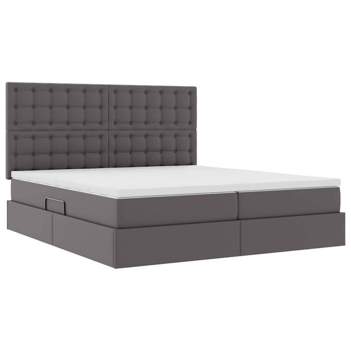 Pat cu saltea și spațiu de depozitare Gri 180 x 200 cm - WALTI WALTI