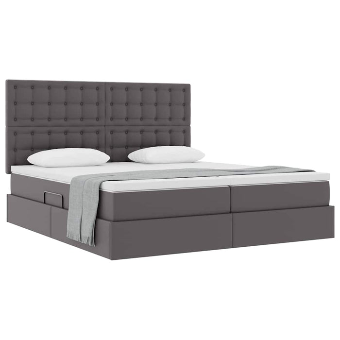 Pat cu saltea și spațiu de depozitare Gri 180 x 200 cm - WALTI WALTI