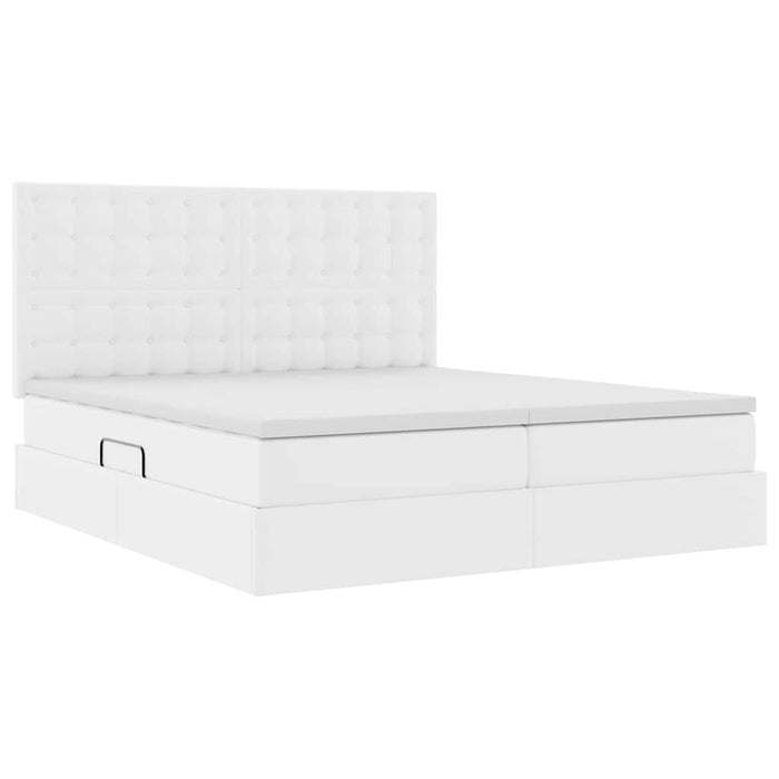 Pat cu saltea și spațiu de depozitare Alb pur 200 x 200 cm - WALTI WALTI