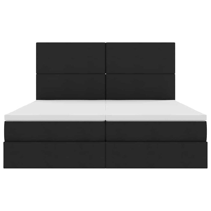 Pat cu storage cu saltea Negru 180 x 200 cm Piele artificială - WALTI WALTI