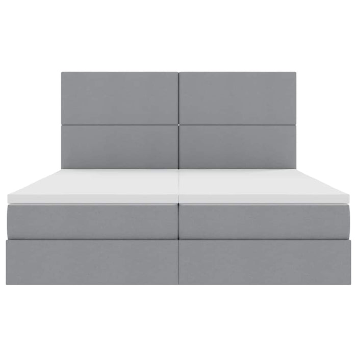 Pat cu storage Gri deschis 200 x 200 cm Piele artificială - WALTI WALTI