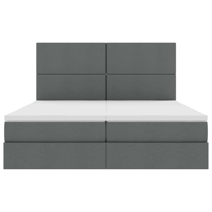 Pat cu storage Gri închis 200 x 200 cm Piele artificială - WALTI WALTI