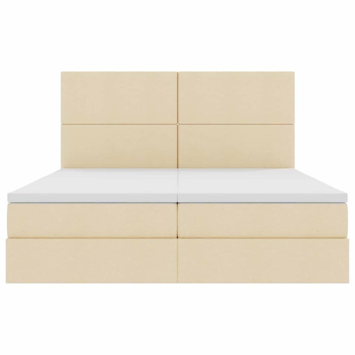 Pat cu storage cu saltea Creme 200 x 200 cm Piele artificială - WALTI WALTI
