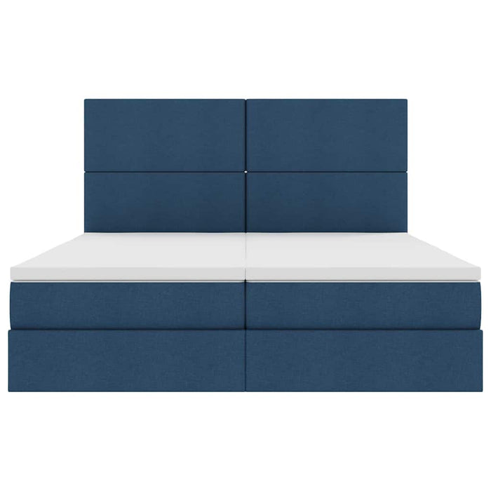 Pat cu storage albastru 200 x 200 cm Piele artificială - WALTI WALTI