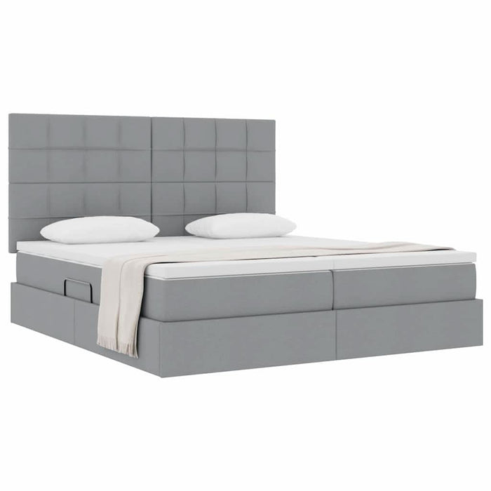Pat cu storage Gri deschis 180 x 200 cm Piele artificială - WALTI WALTI