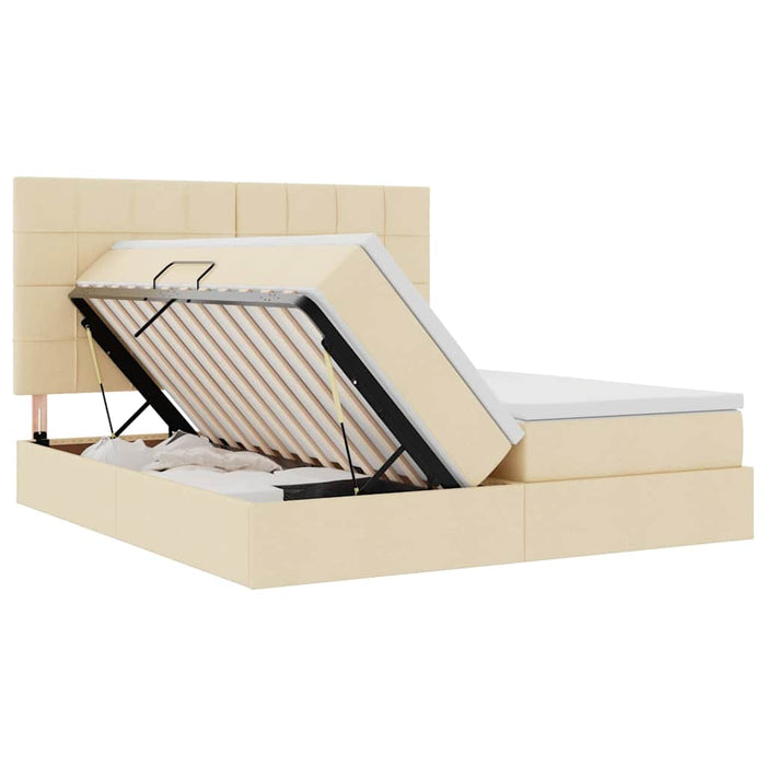 Pat cu storage cu saltea Creme 180 x 200 cm Piele artificială - WALTI WALTI